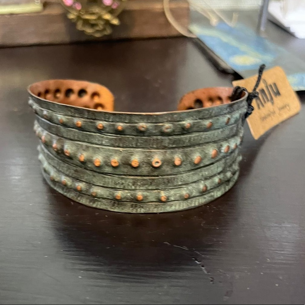 Handcrafted copper bracelet by Anju.